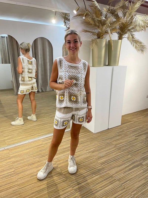 Kanten set beige