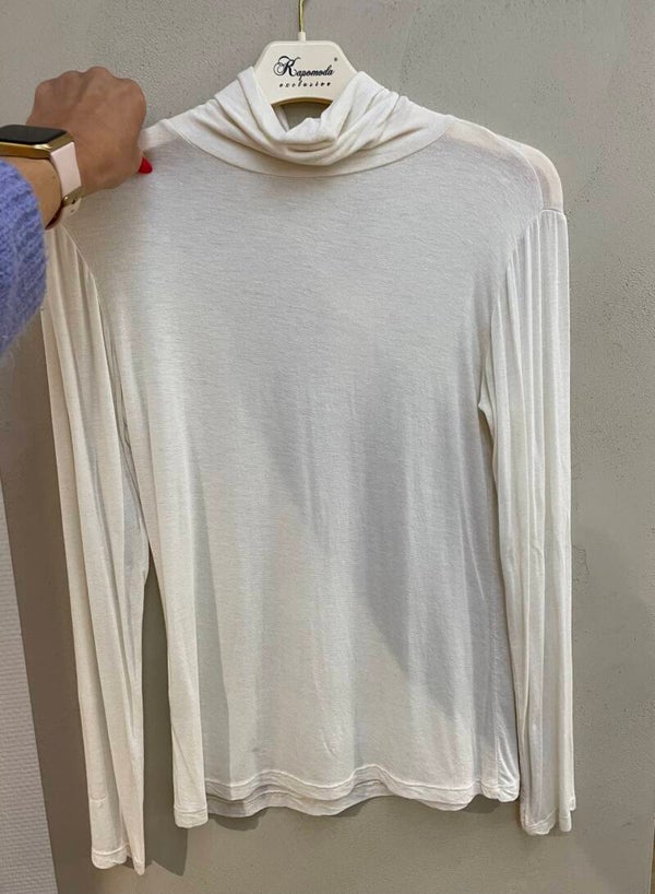 Lange crème wit t-shirt lange mouw