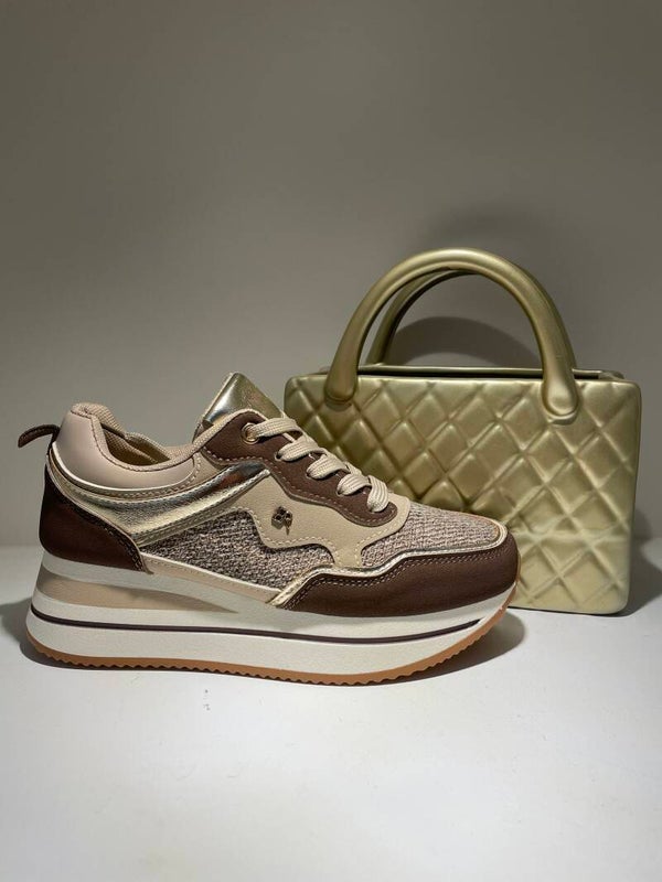 Bruine hoge sneakers