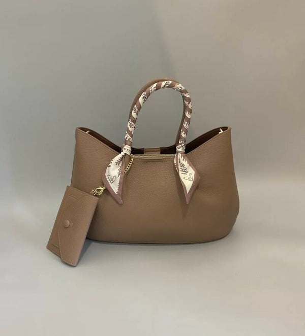 Beige tas met sjaal