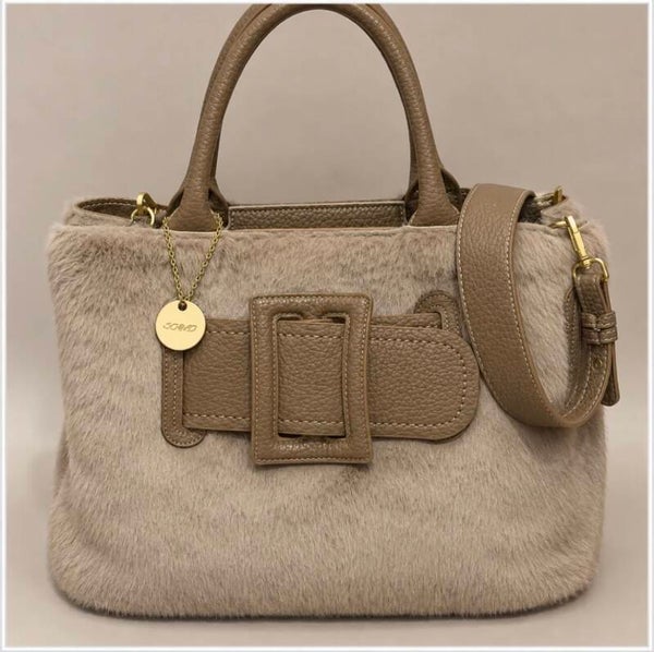 Beige Fluffy tas
