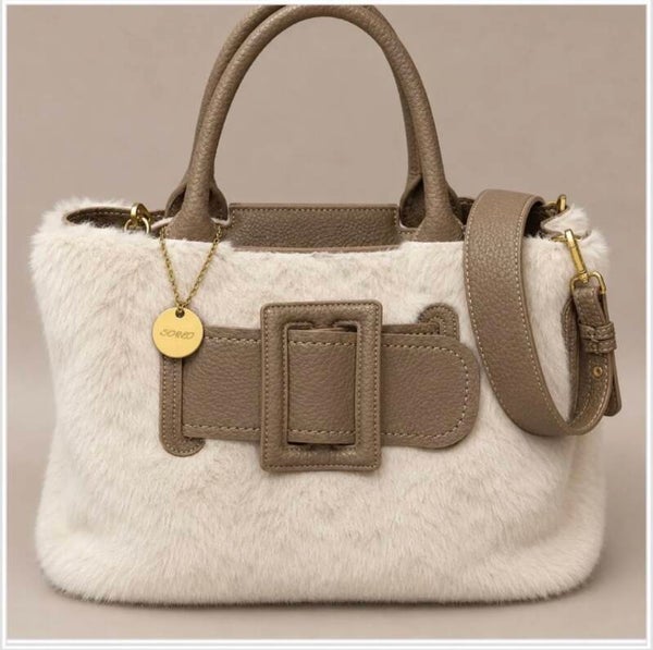 Crème wit Fluffy tas