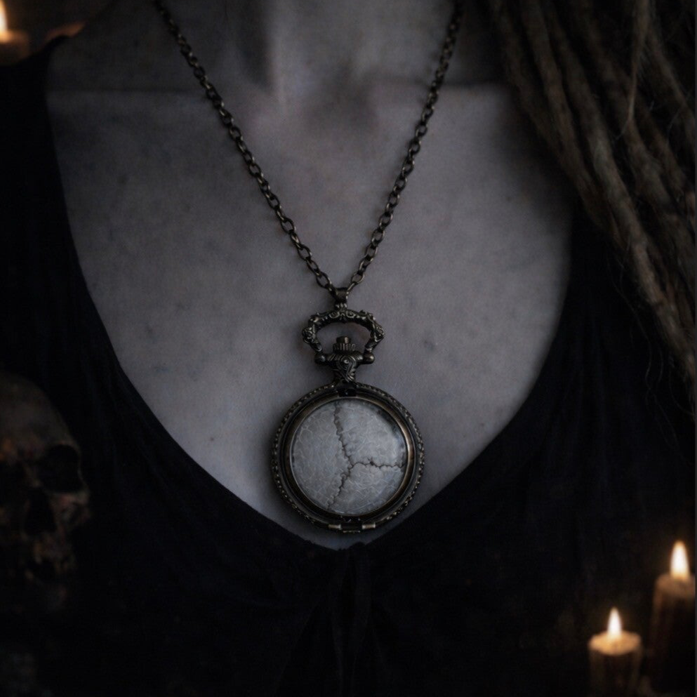 Cranial Sutures Deer Skull Pendant | Handmade Gothic Necklace