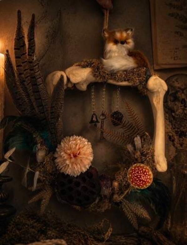 Deer Bone Woodland Wall Hanging | Handmade Oddity Decor | Fox & Crystal Nature Art
