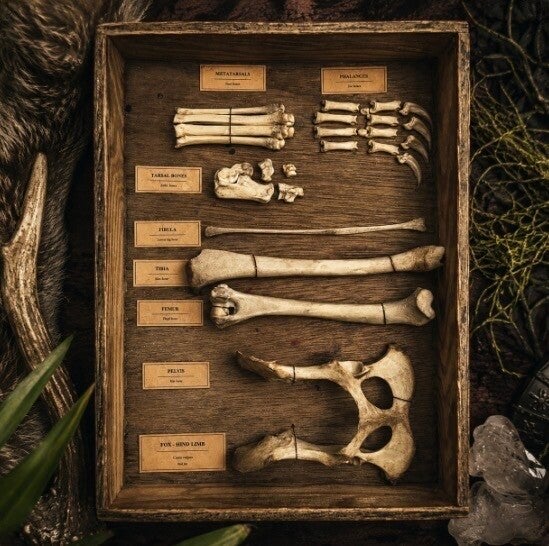 Fox Hind Limb Osteology Specimen Display