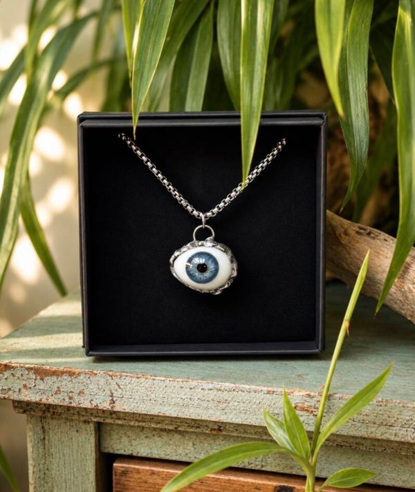 PROSTHETIC GLASS EYE NECKLACE