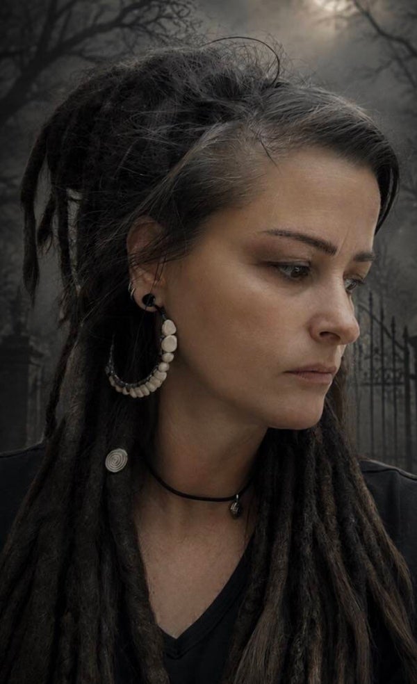 Resin Teeth Molten Metal Hoop Earrings
