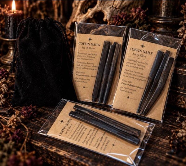 Coffin Nails – Set of 3 | Gothic Witchcraft & Protection Curiosities