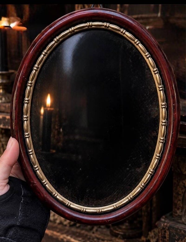 Black Scrying Mirror | Gothic Witchcraft & Divination Décor