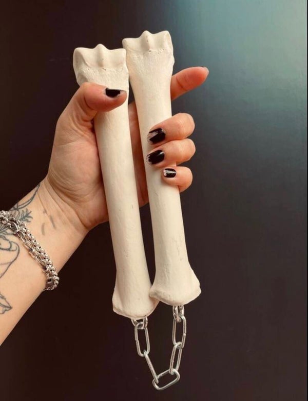 Nunchucks made from Horse Leg Bones and Chains Oddity Curiosity
