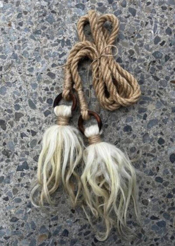 Pure Wool Natural Locks on a Hemp Rope Viking Cosplay Maiden Waist Belt