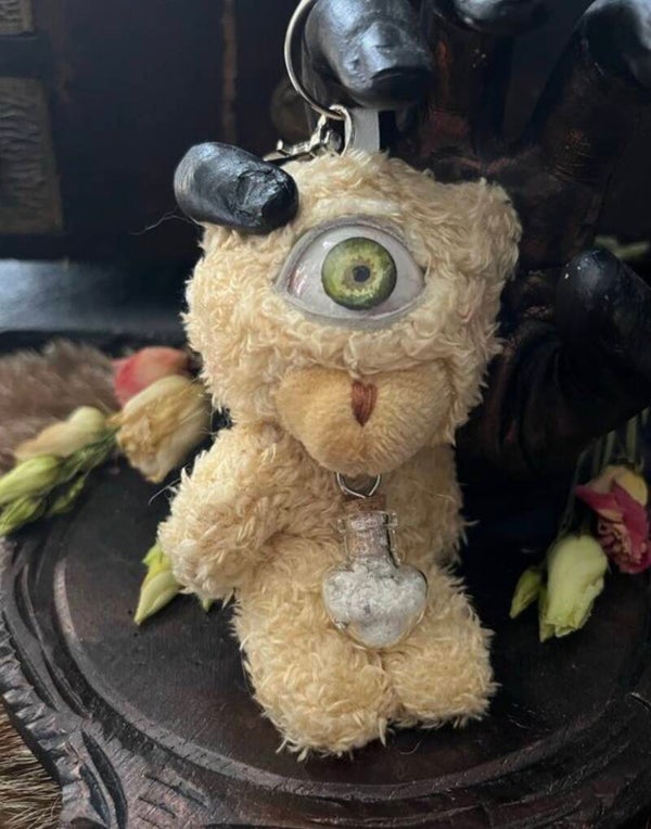 Look-y Charms Cyclops Plushie Bear Doll Eyeball Monster Keyring Keychain Bag charm