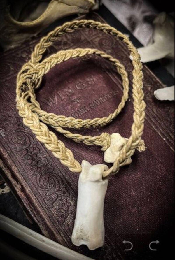 Tribal Style Ethically Sourced Bone and Cord Necklace