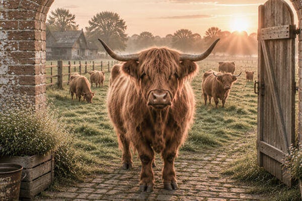 Placemat nr. 282 Hooglander bij de poort