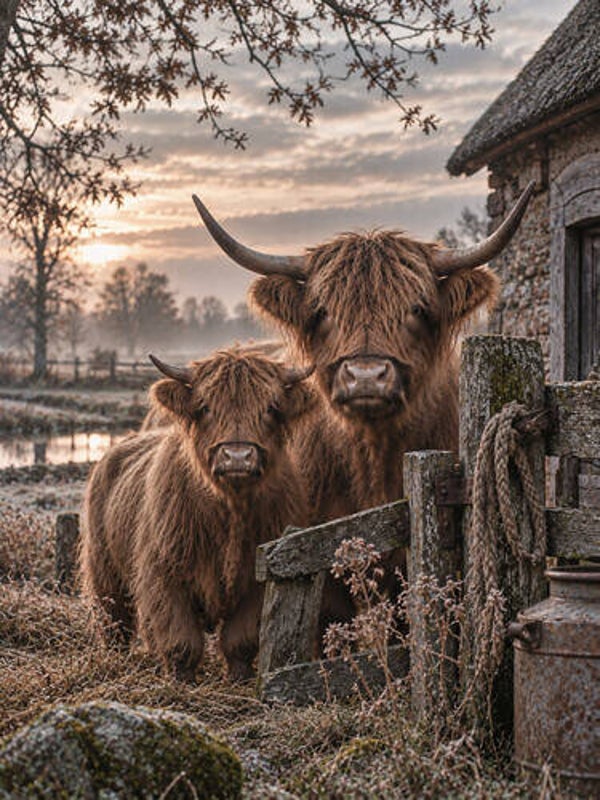 Tuinposter nr. 646 Hooglanders