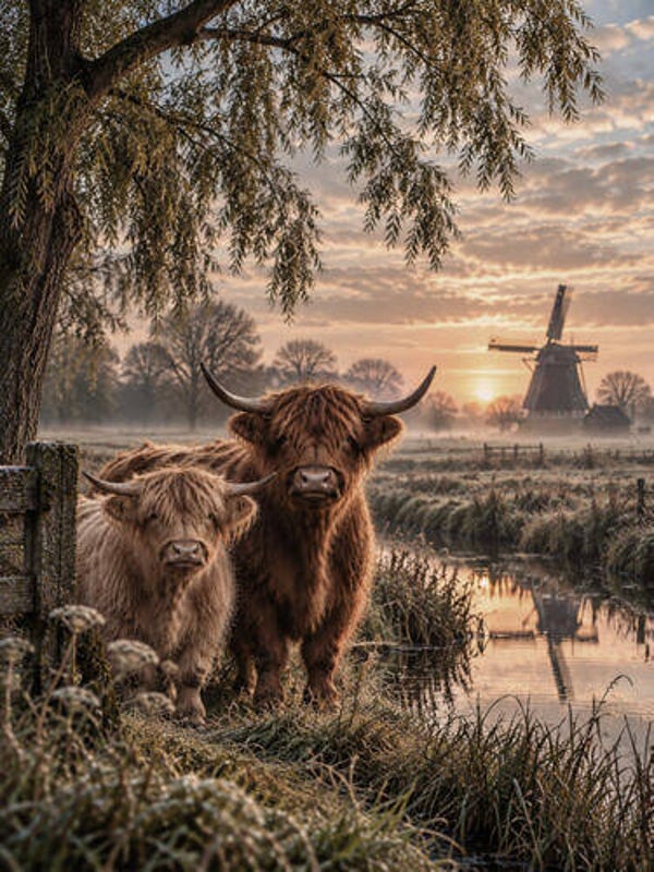 Tuinposter nr. 652 Hooglanders