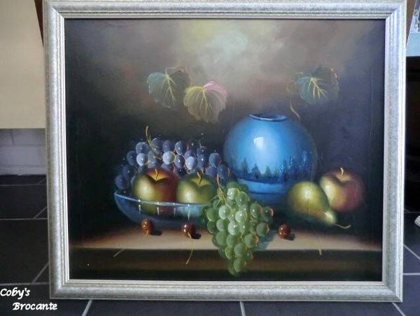 Schilderij stilleven fruit, olieverf op linnen