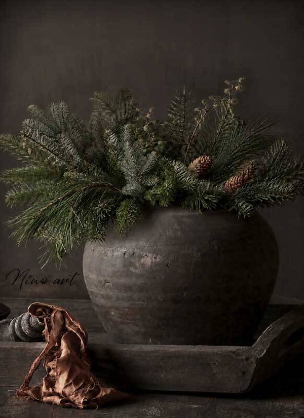 Decoboard de Grijze pot met lint