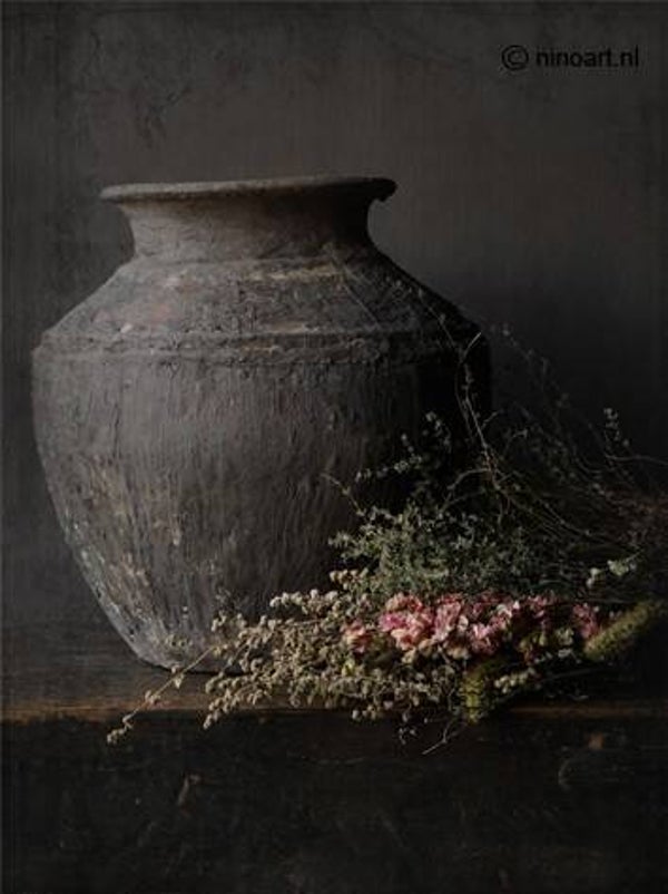 Decoboard XL antieke pot met bloemen