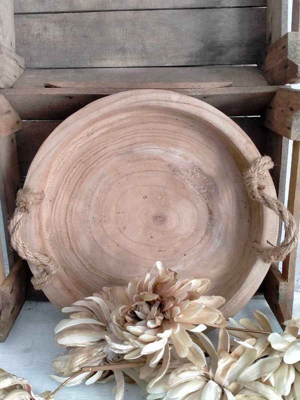 Clayre en Eef houten dienblad met touwhandvatten