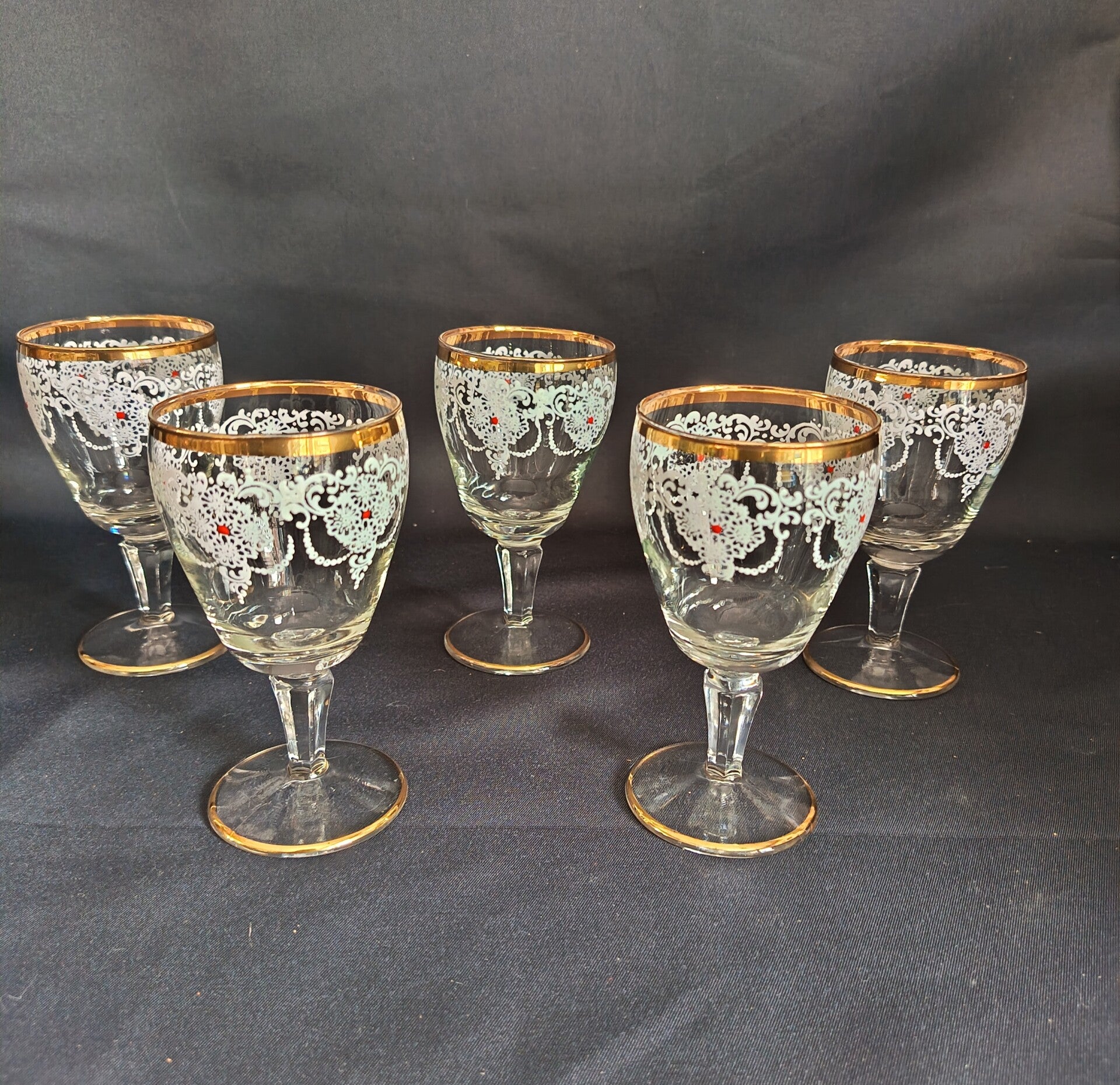 Set van 5 Italiaanse wijnglaasjes