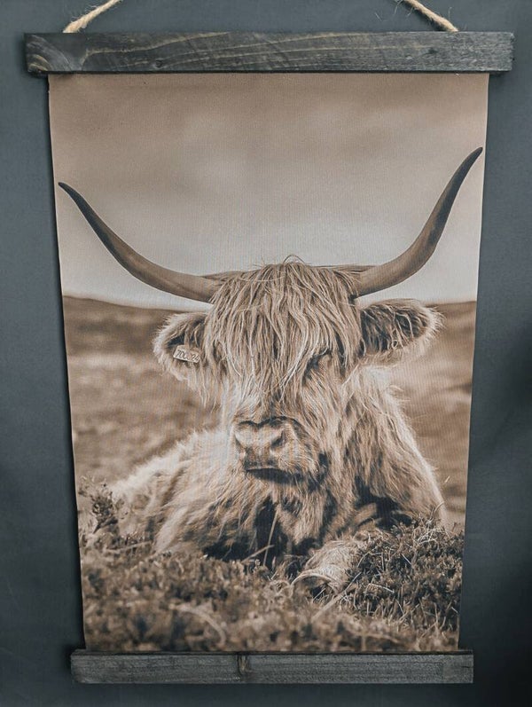 Wanddoek Hooglander sepia nr. 136
