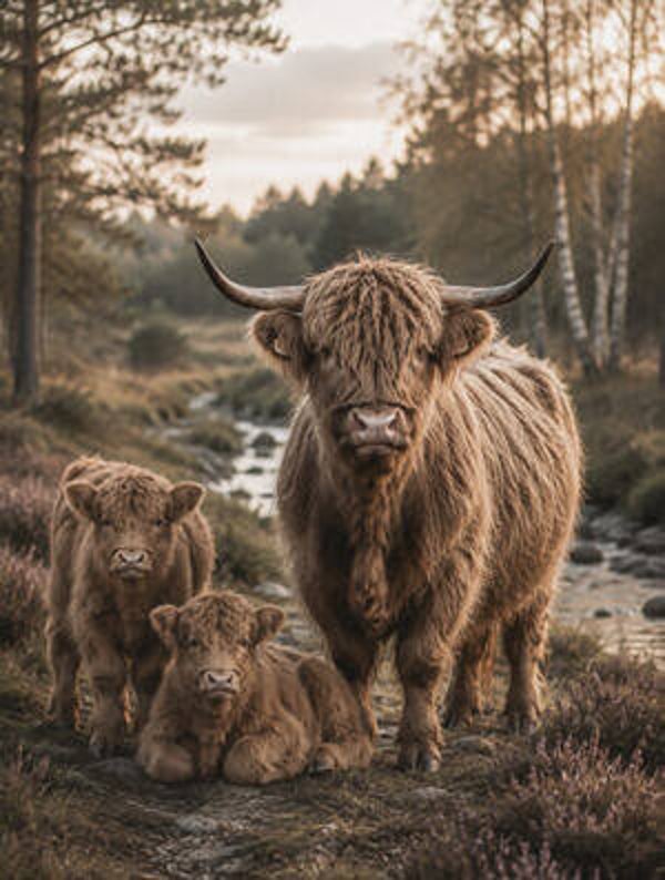Houten muurbord nr. 644 Hooglanders