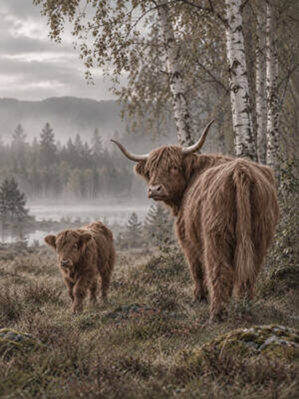 Houten muurbord nr. 677 Hooglanders