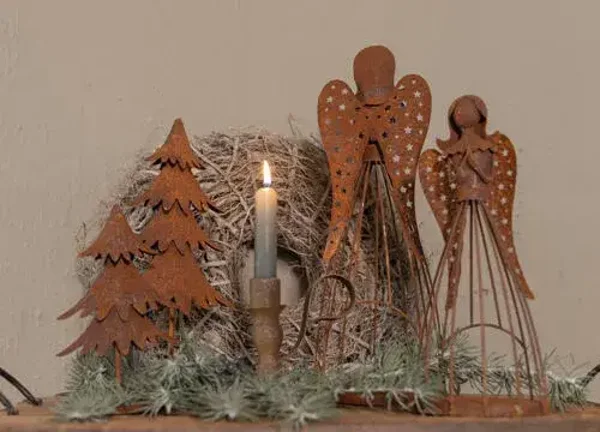 Placemat Kerst nr. 233 Roest engelen/ kerstboompjes