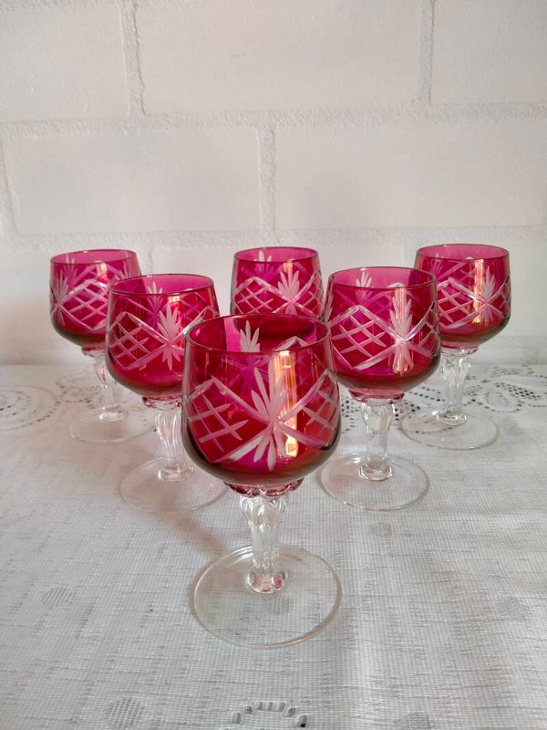Set wijnglazen rood, 6 stuks