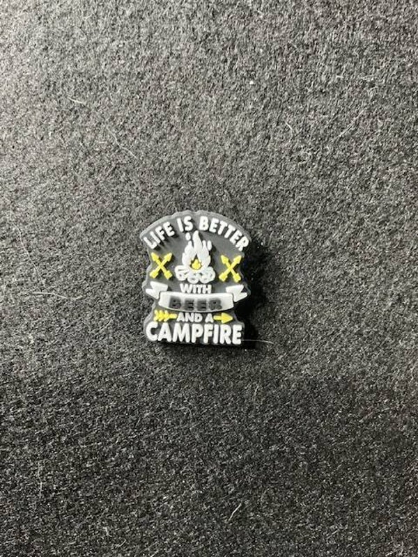 Life is better with beer and a campfire - Hat Pin
