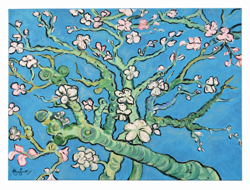 Recreation of Almond Blossoms - Acrylic on Canvas
