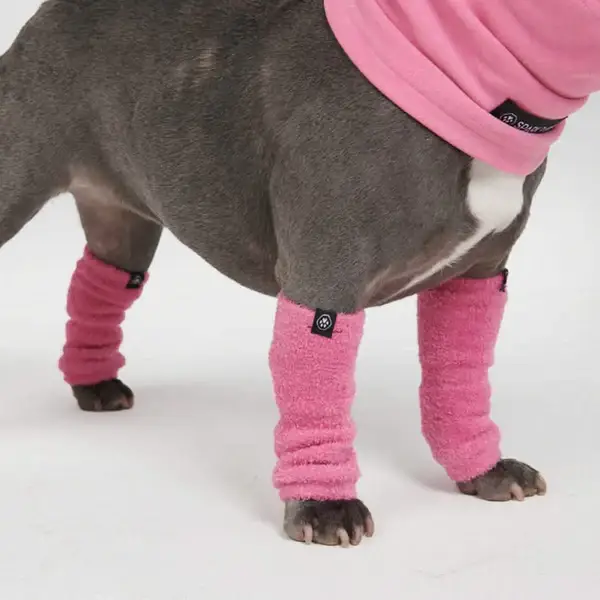 Spark Paws official rekbare fleece beenwarmers - Roze