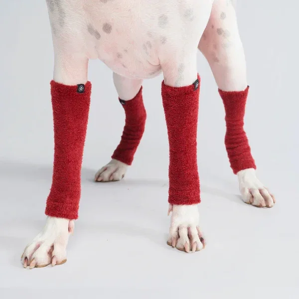 Spark Paws official rekbare fleece beenwarmers - Rood
