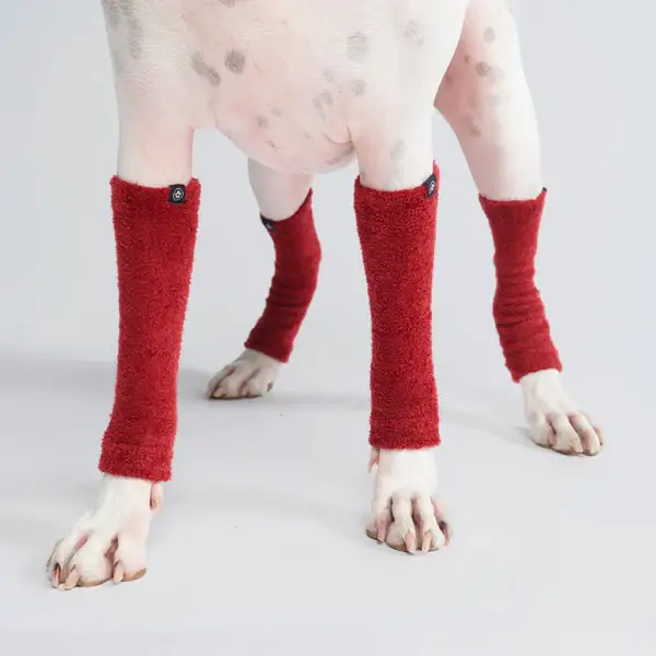 Spark Paws official rekbare fleece beenwarmers - Rood