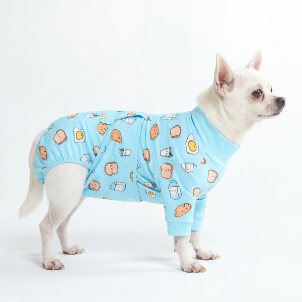 Medisch Rompertje voor Honden - Ontbijt Blauw
