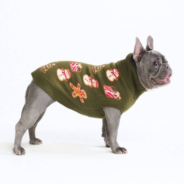 Gebreide kersttrui voor honden – Peperkoek