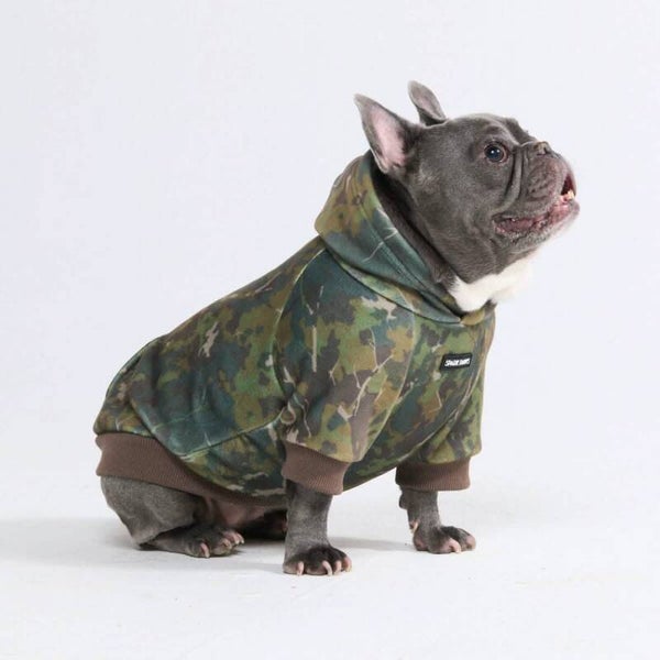 Concrete Wood hoodies voor honden – mos
