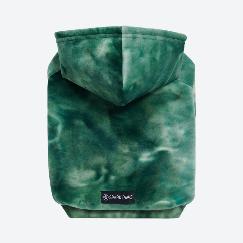 Fluwelen hondenhoodie - Smaragdgroen