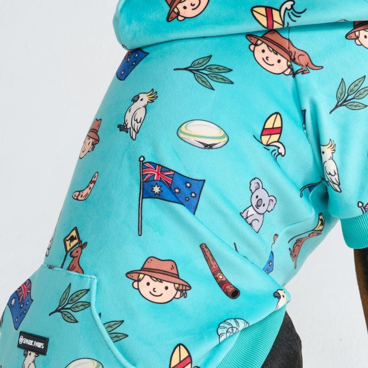 De Australië honden-hoodie – Blauwgroen