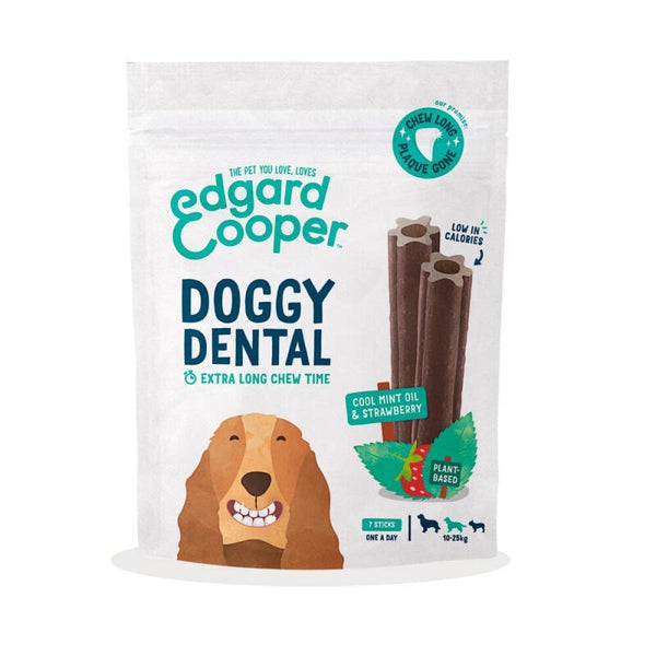 Edgard & Cooper Doggy Dental Sticks Aardbei & Frisse Muntolie