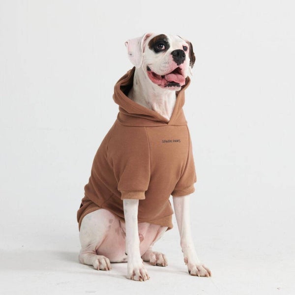 Essential Dog Hoodie - chest nut brown