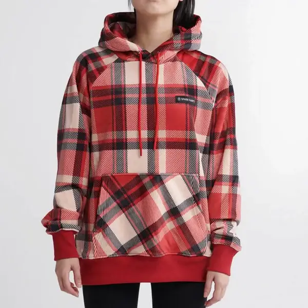 Spark Paws official human hoodie - Plaid Red