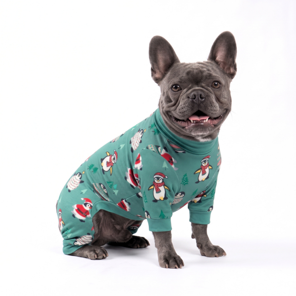 Kerst hondenpyjama - Merry Penguins
