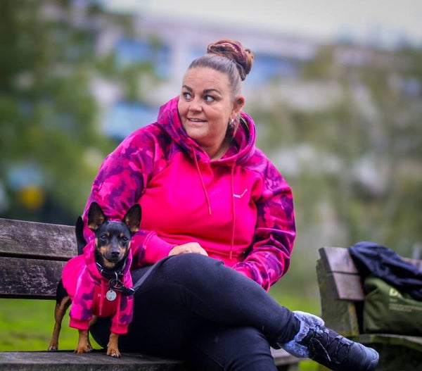 Spark Paws official human hoodie - Camo Fuchsia