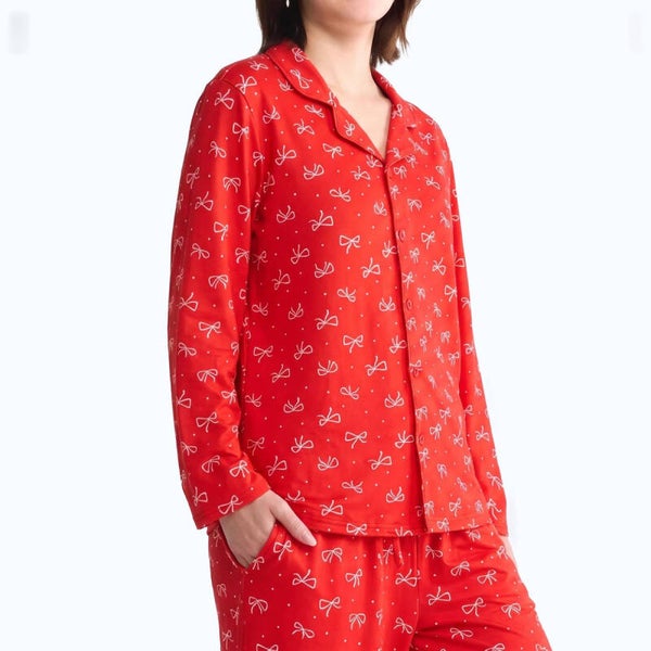 Menselijk pyjamashirt - Rode strik