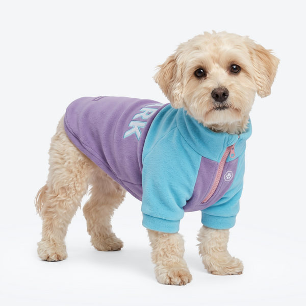 Pluche Fleece - Aqua/Lila