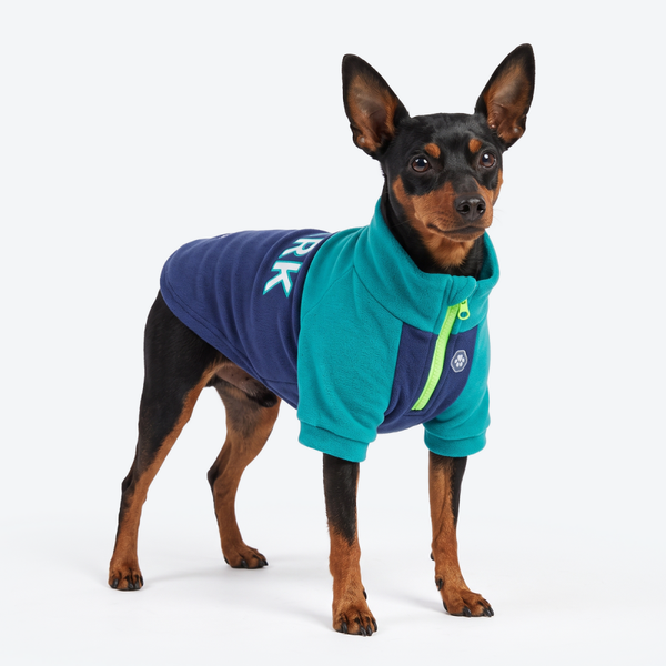 Pluche Fleeche - Teal/Navy