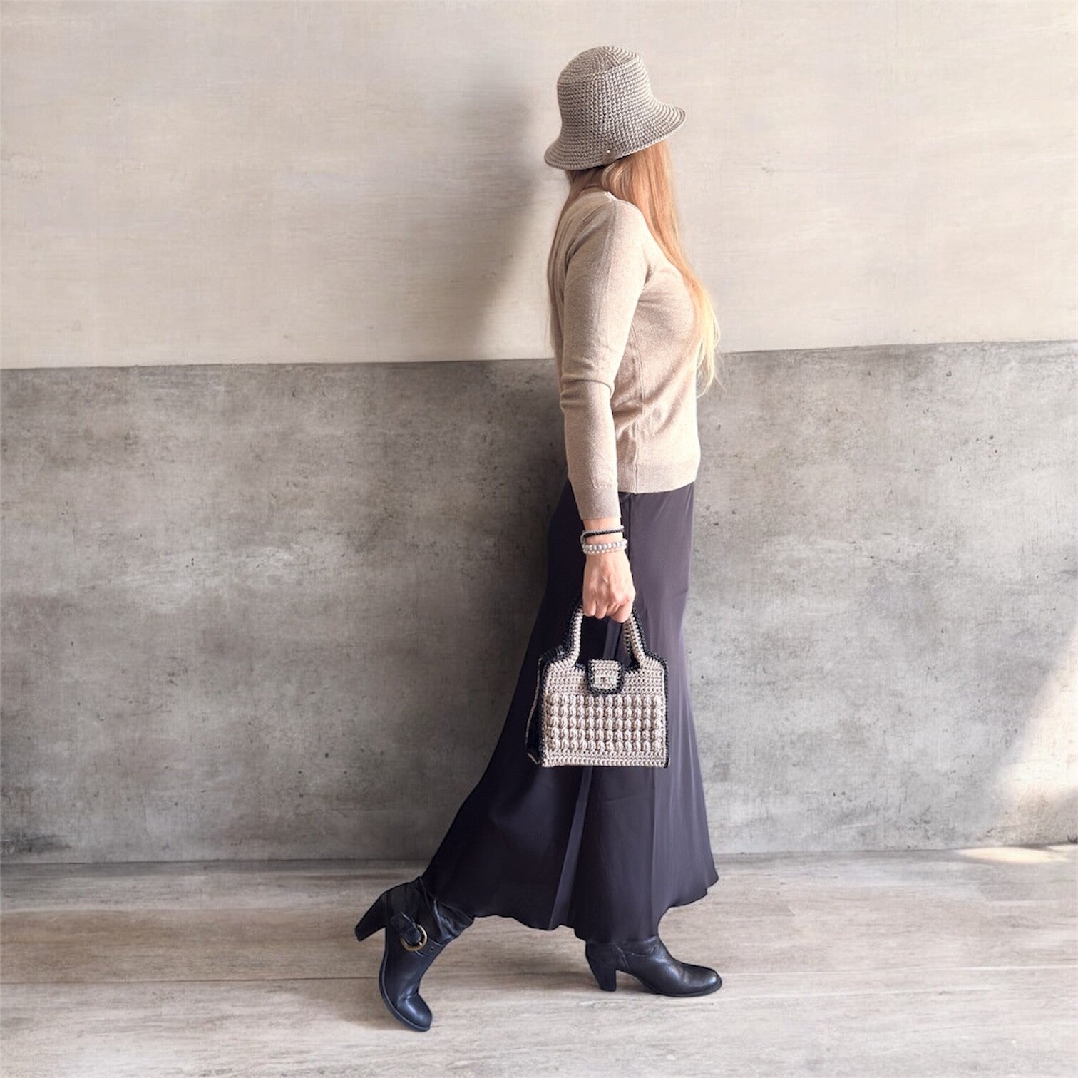 Handmade durable crochet bag ade fro polyester yarn for everyday use