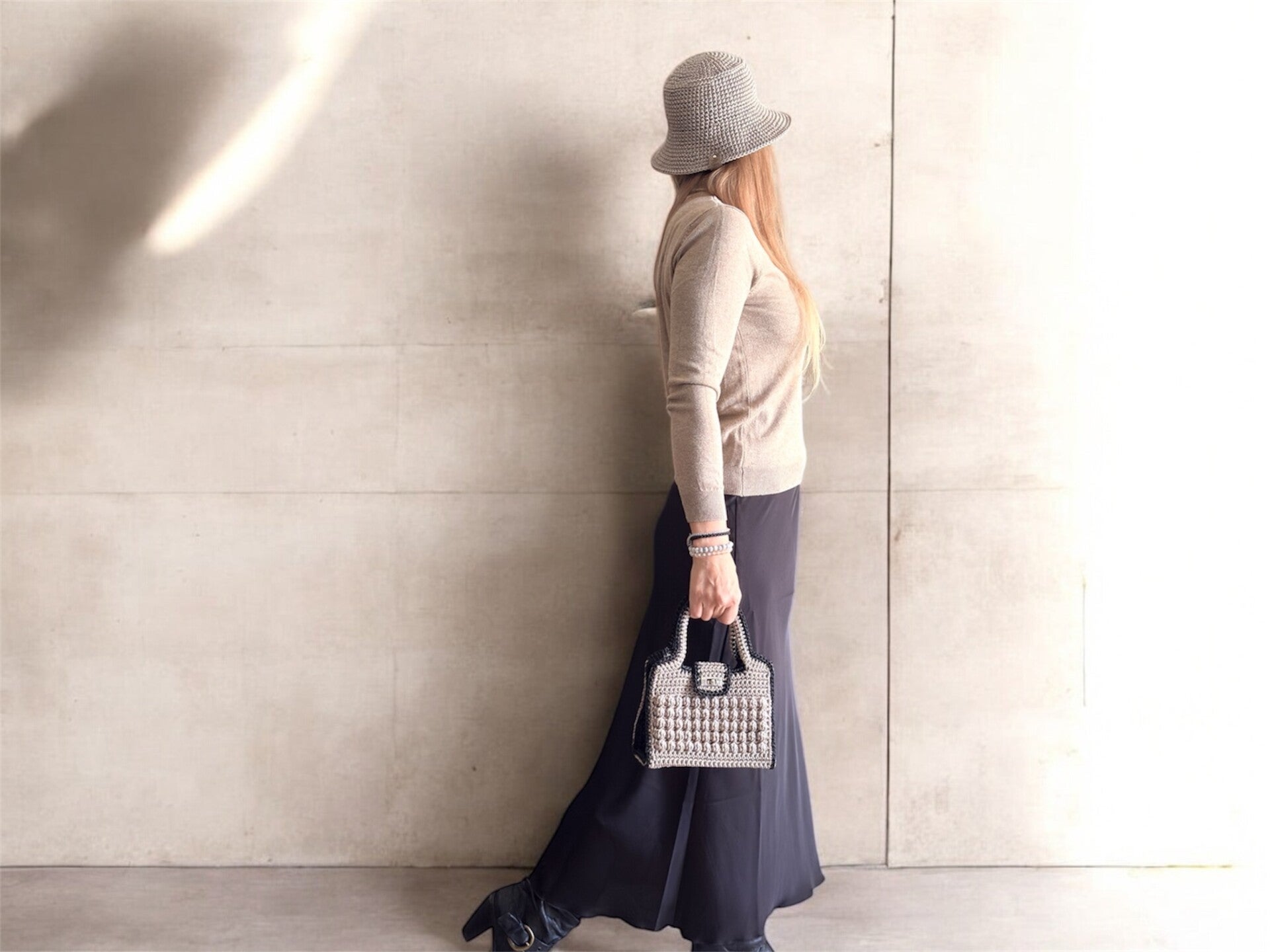 Handmade crochet bag elegant style